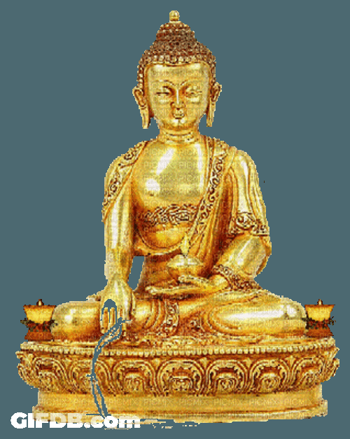 Sitting Golden Buddha Statue GIF