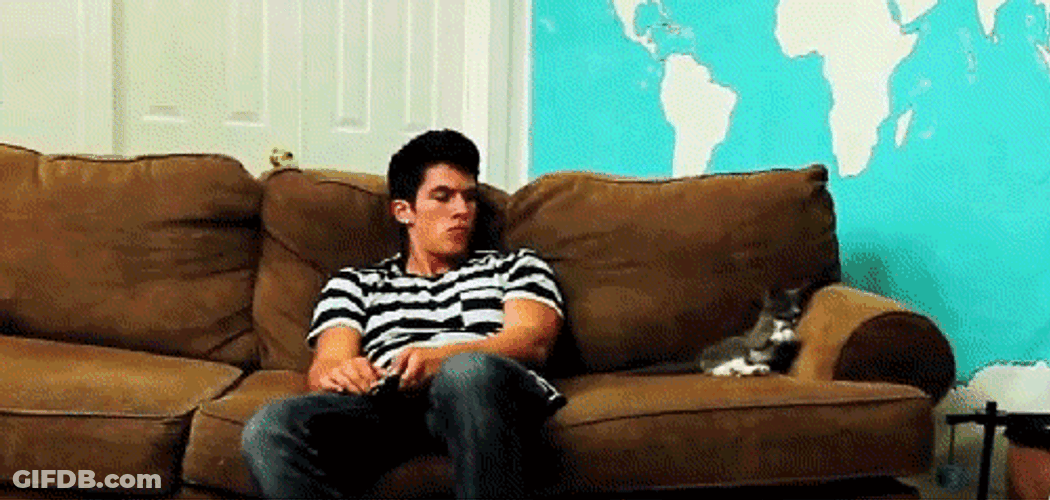 Sitting Guy Raise Hand GIF