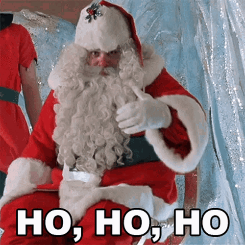 Sitting Santa Saying Ho Ho Ho GIF
