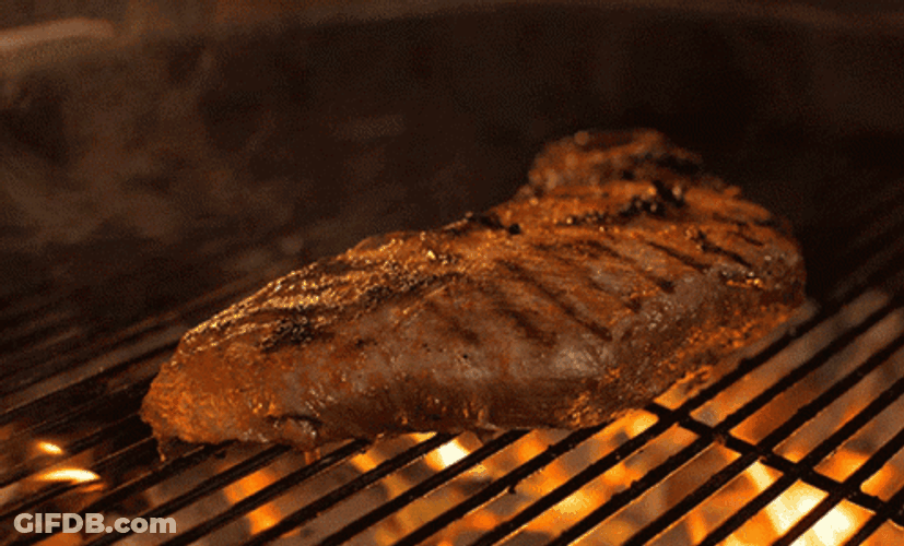Sizzling Meat Grilling To Perfection GIF