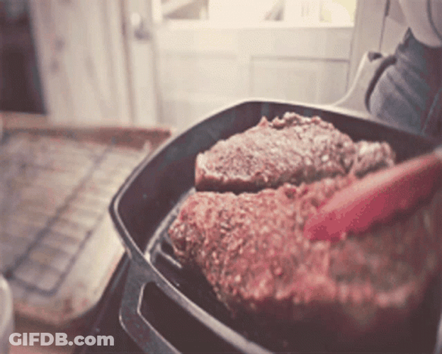 Sizzling Meat Perfectly Cooking On Grill GIF