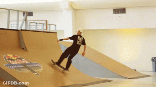 Skateboarder Doing Trick On Ramp Saying Red Bull GIF