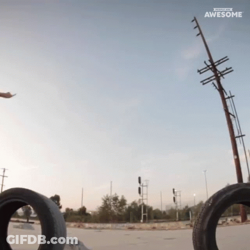 Skateboarder Doing Trick Skateboard Awesome GIF