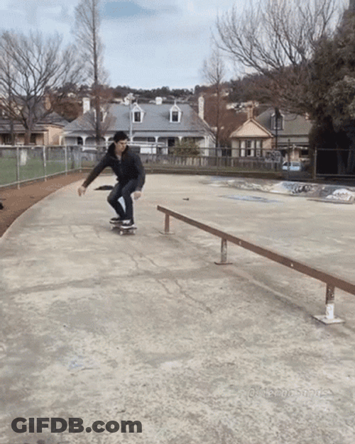 Skateboarding Grind Fails GIF