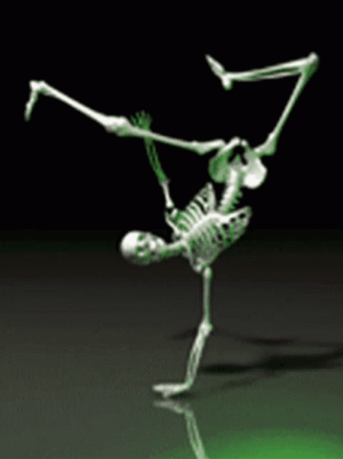 Skeleton Airchair Breakdancing GIF