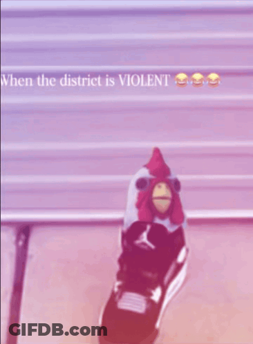 Skeleton And Chicken When The District Is Violent GIF