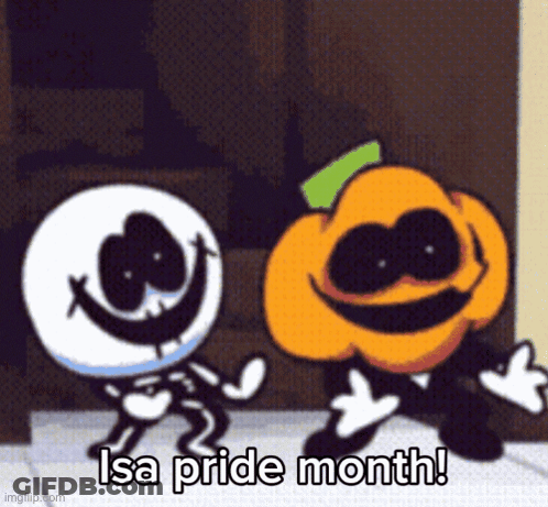 Skeleton And Pumpkin Dancing For Pride Month GIF
