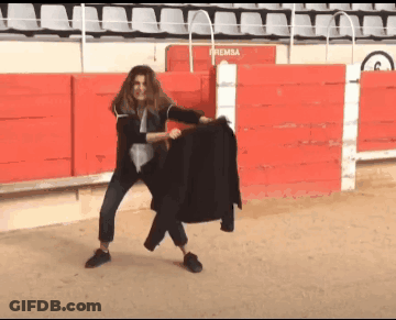 Skeleton Blue Gold Costume Holding Sword Red Cloth GIF