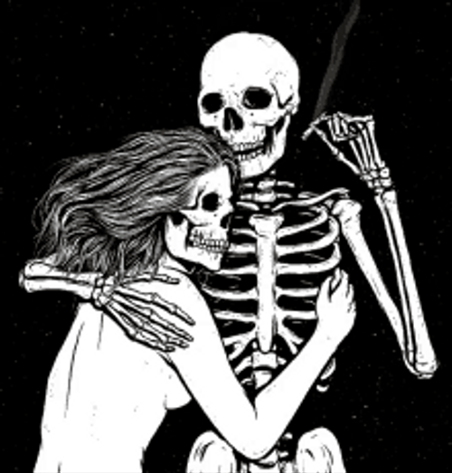 Skeleton Chill Couple GIF