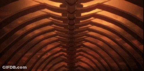 Skeleton Close Up With Fire Behind GIF