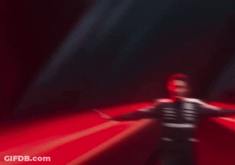 Skeleton Costume Dancing Dark Room Red Lights GIF