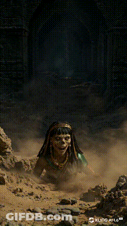 Skeleton Crawling Out Of Dirt GIF