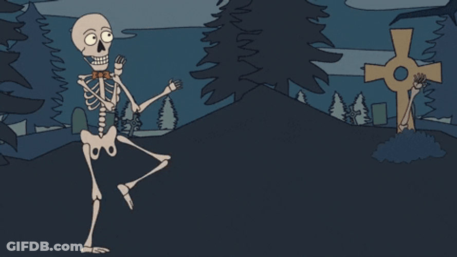 Skeleton Dance Happy Halloween Graveyard GIF