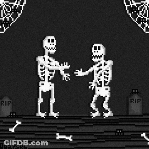 Skeleton Dance Pixel Macabre GIF