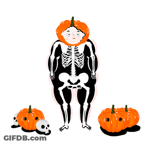 Skeleton Dance Pumpkin Ghost Dance GIF