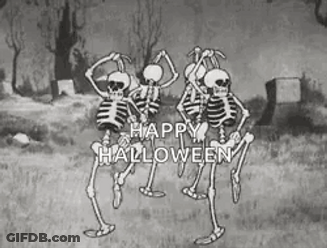 Skeleton Dancing Happy Halloween GIF