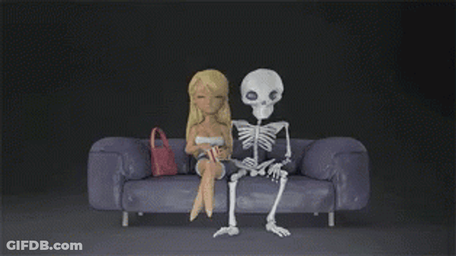 Skeleton Dating Night GIF