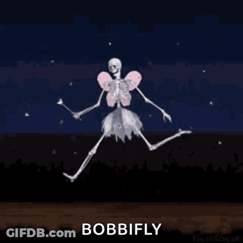 Skeleton Dressed As Fairy Holding Wand Bobbifly GIF