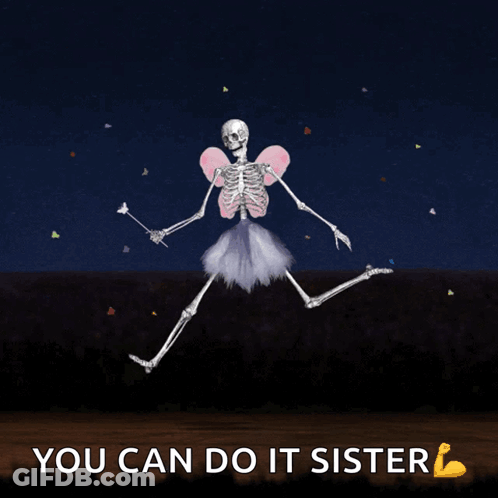 Skeleton Dressed As Fairy You Can Do It Sister GIF