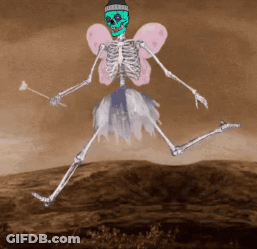 Skeleton Fairy Gliding Meme GIF
