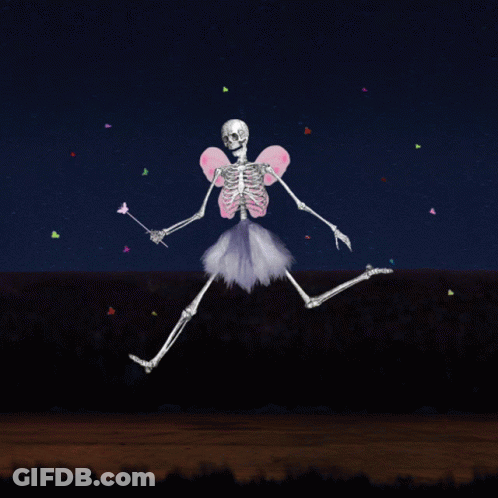 Skeleton Fairy With Butterflies GIF