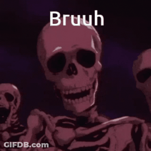 Skeleton Graveyard Bruh Meme GIF