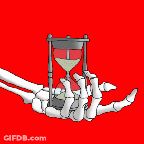 Skeleton Holding An Hourglass Animation GIF
