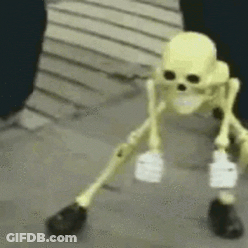 Skeleton Holding Bottle Of Water GIF