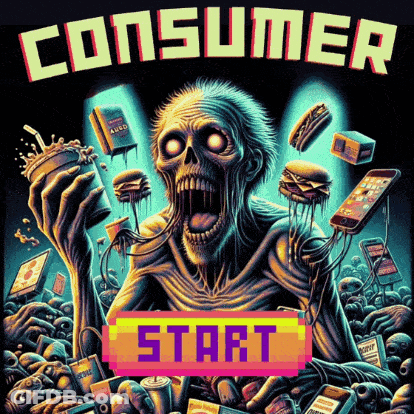 Skeleton Holding Drink Saying Consumer Start GIF