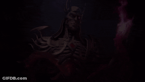 Skeleton Holding Purple Flame GIF