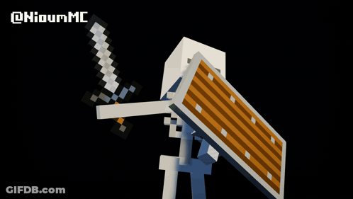 Skeleton Holding Sword And Shield With @Hioummc GIF