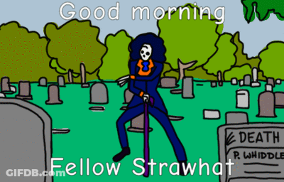 Skeleton In Cemetery Saying Good Morning Fellow Strawhat GIF