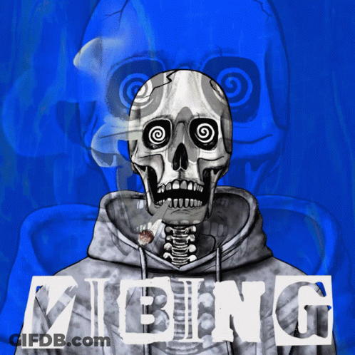 Skeleton In Hoodie Vibing GIF