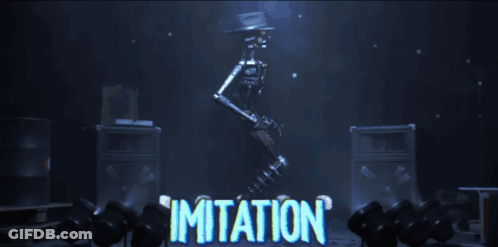 Skeleton In Top Hat In Front Of Imitation Sign GIF