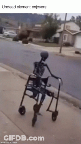 Skeleton In Walker Walking GIF