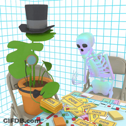 Skeleton Making It Rain GIF