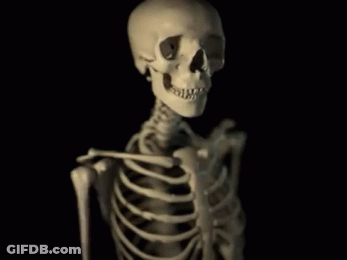 Skeleton Making Peace Sign GIF