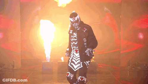 Skeleton Man Walking Past Flame GIF