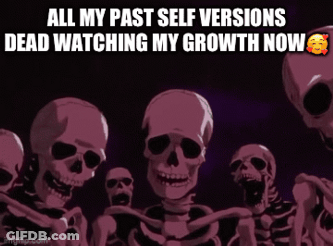 Skeleton Past Self Version Watching Growth GIF