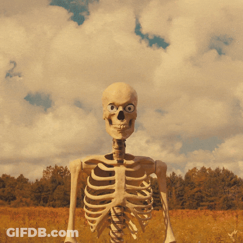 Skeleton Poster Saying How You Doing GIF