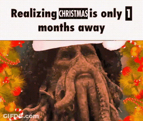 Skeleton Realizing Christmas Is Near GIF