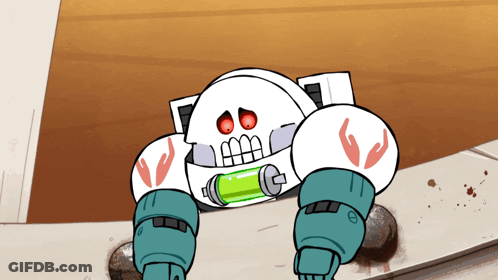 Skeleton Robot With Green Bottle In Mouth GIF