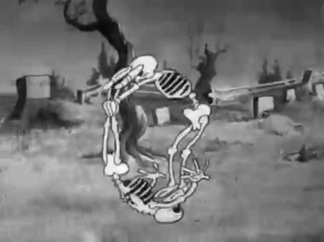 Skeleton Rolling In Circles GIF