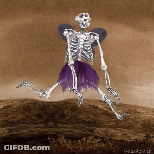 Skeleton Running Arms Down GIF