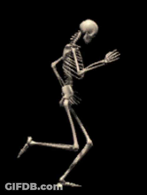 Skeleton Running Chill Music Beat GIF