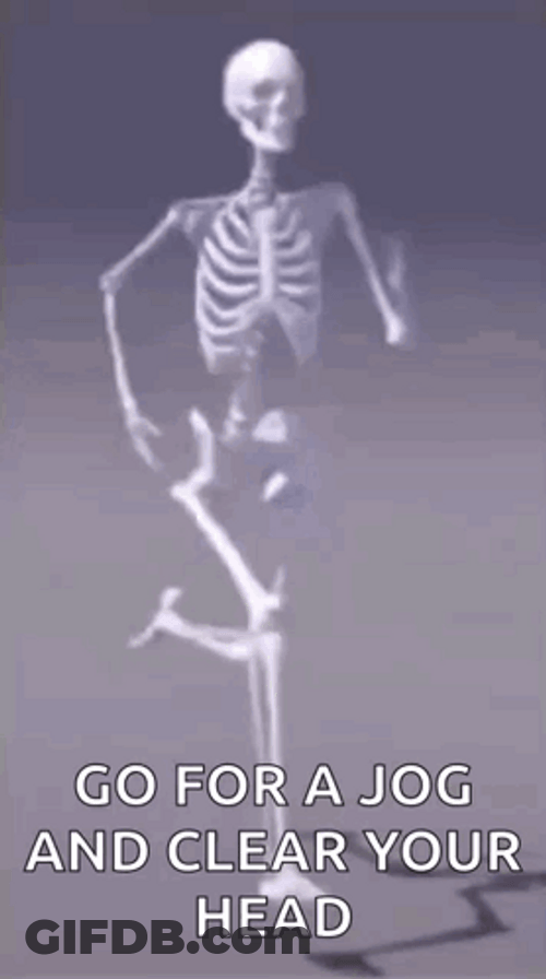 Skeleton Running Clearing Head GIF
