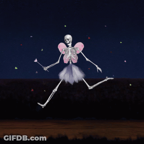Skeleton Running Feeling Like A Princess GIF