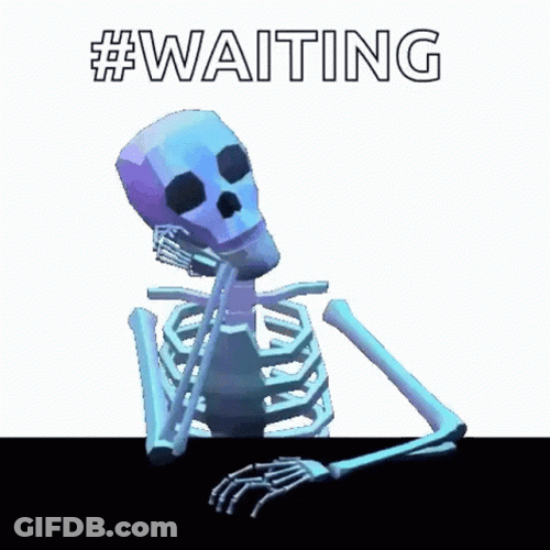 Skeleton Running Fingers While Waiting Meme GIF