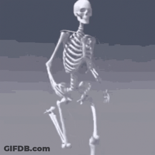 Skeleton Running Focused On Road GIF