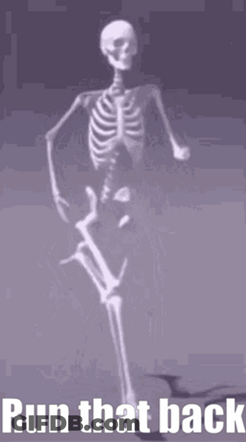 Skeleton Running Forward Or Backward GIF